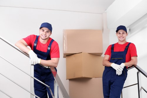 Moving van and home removal scene in St Johns Wood