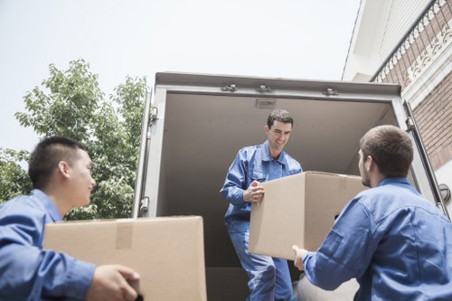 Local removals team planning access and loading in St Johns Wood