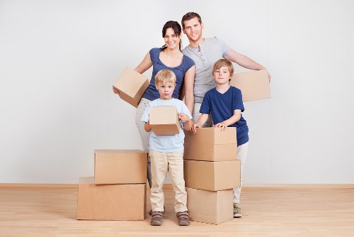Local removal company handling furniture in a St Johns Wood apartment building