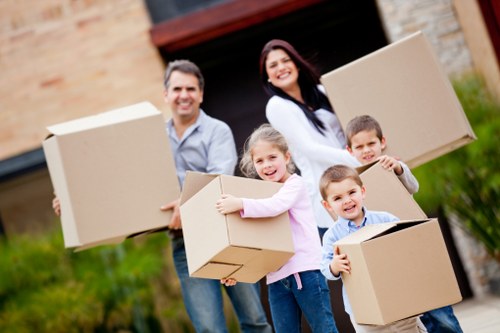 Commercial move preparations with packing and labelled boxes