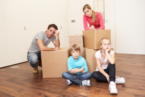 Packing and loading furniture into a moving truck