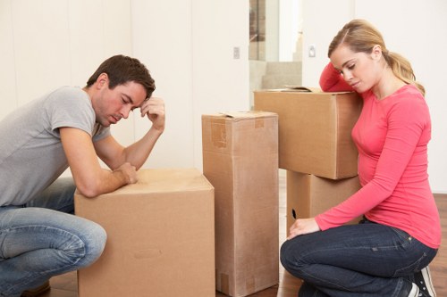 Local moving van handling furniture in St Johns Wood