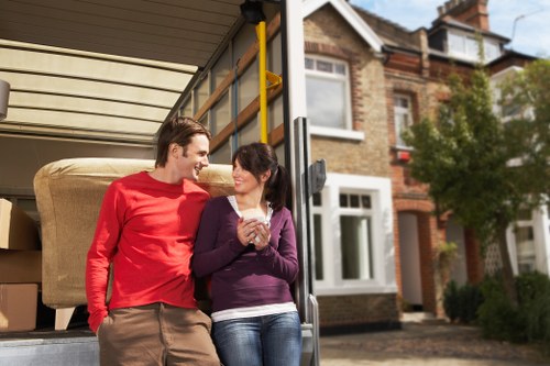 Removal van outside a St Johns Wood residential property
